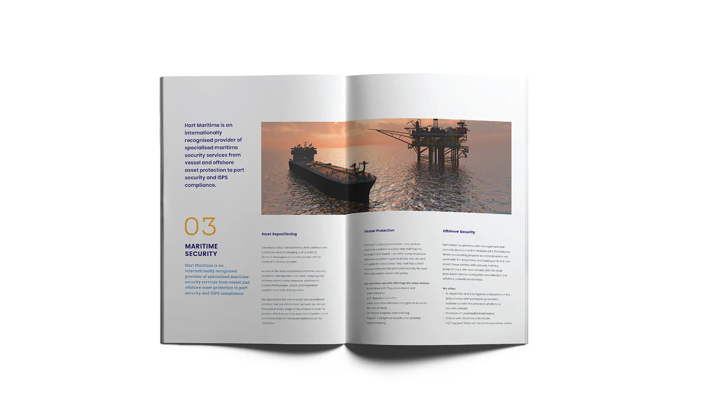 Hart International brochure design