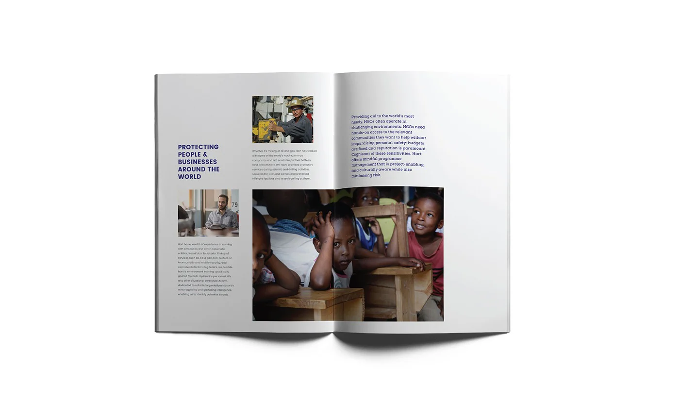 Hart International brochure design
