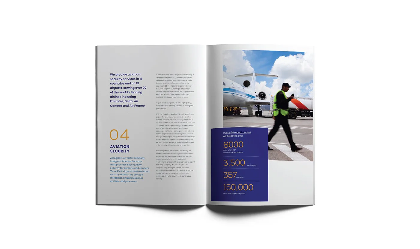 Hart International brochure design