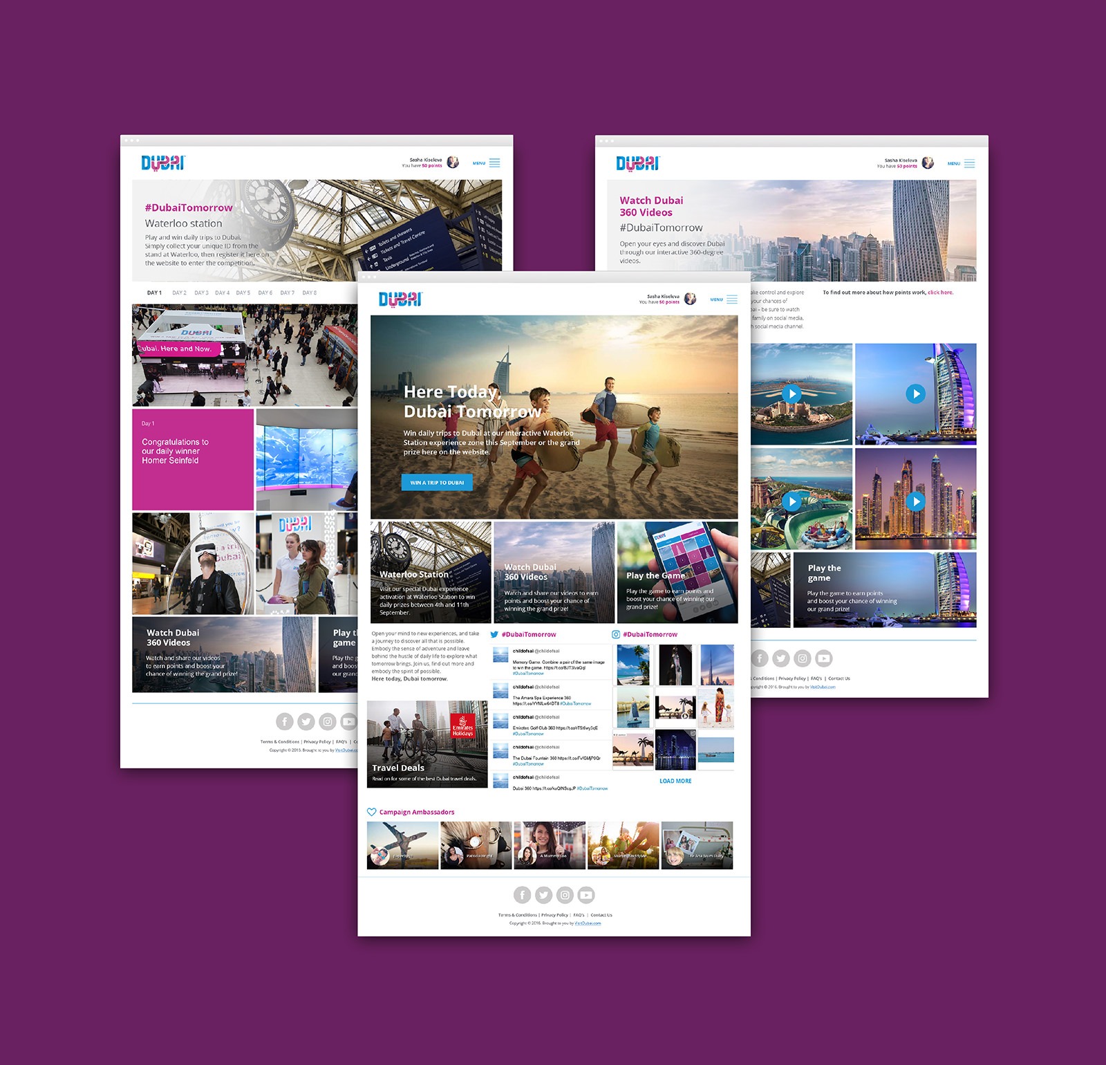 Visit Dubai - campaign microsite UI designs