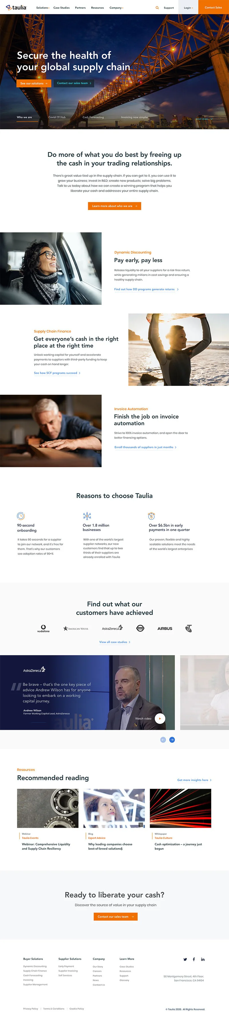 Taulia Website Homepage