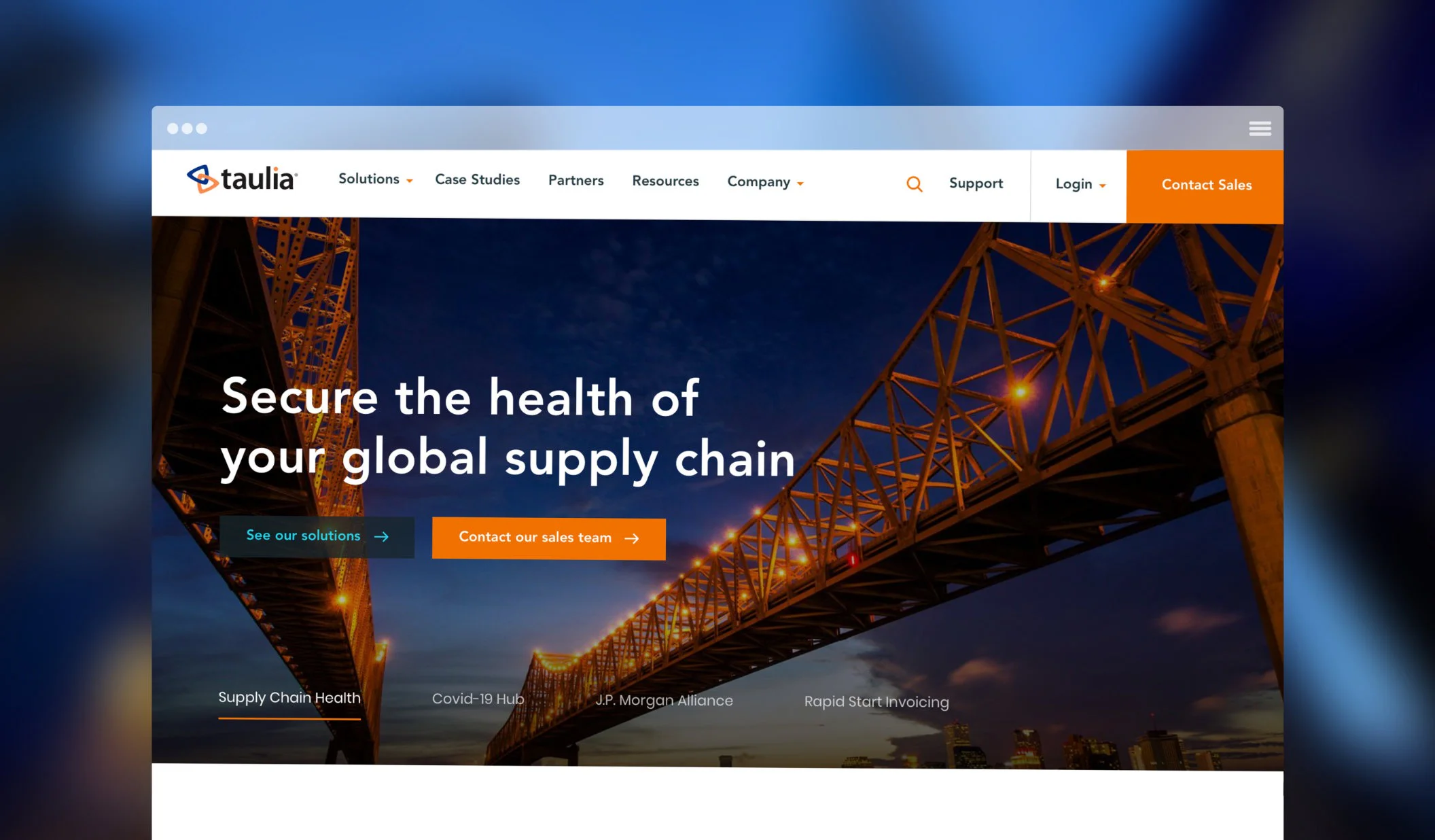 Taulia Website Homepage