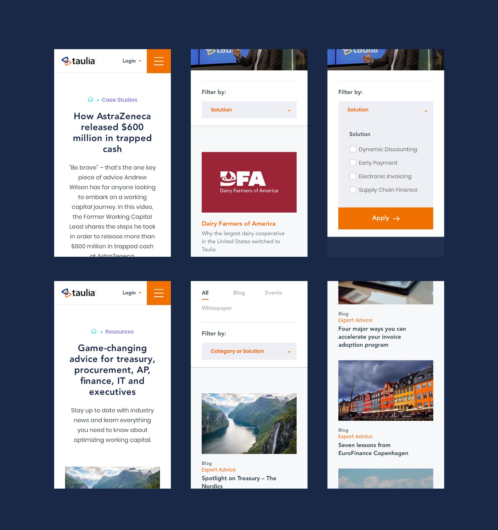 Taulia Mobile Website