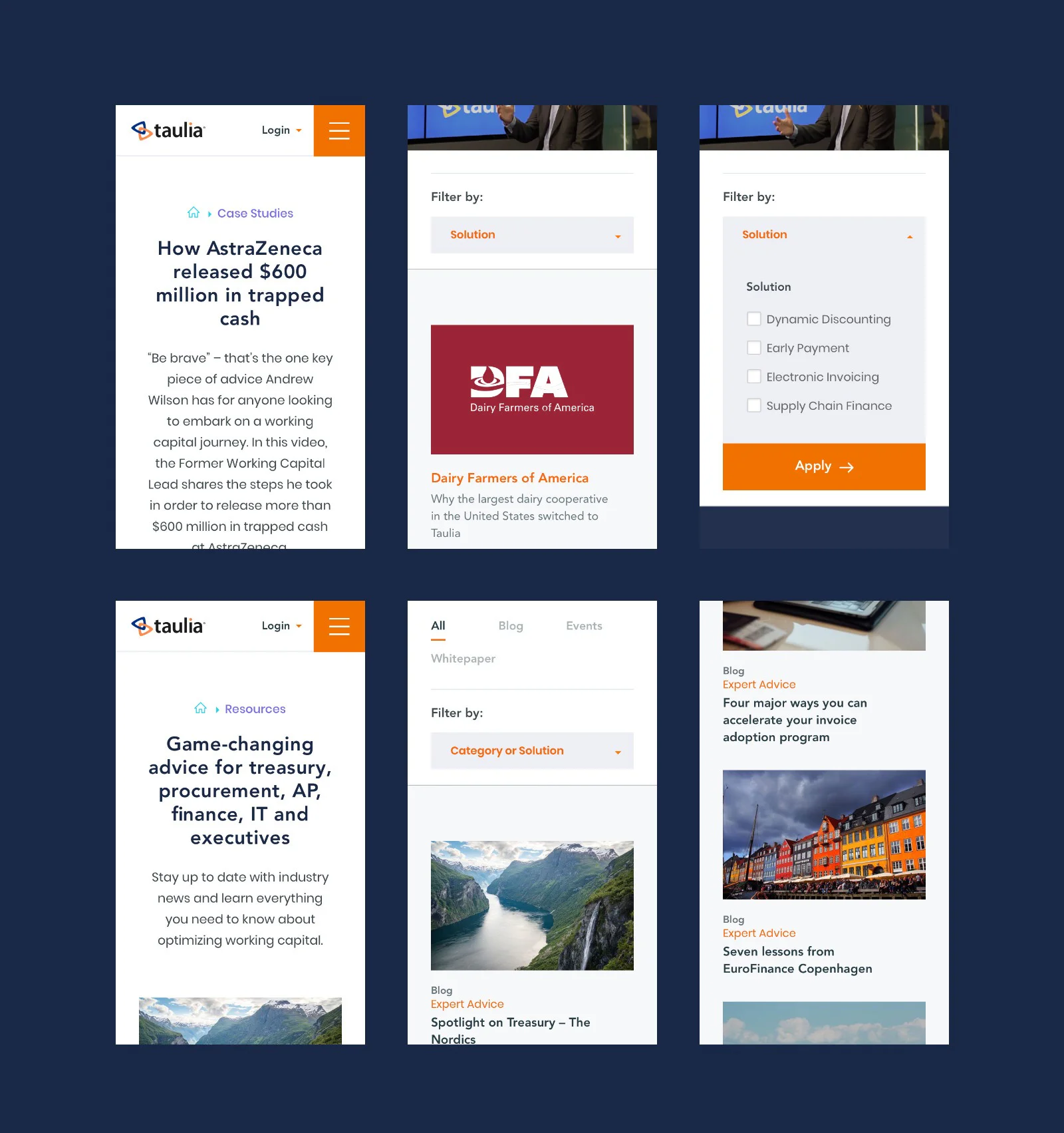 Taulia Mobile Website