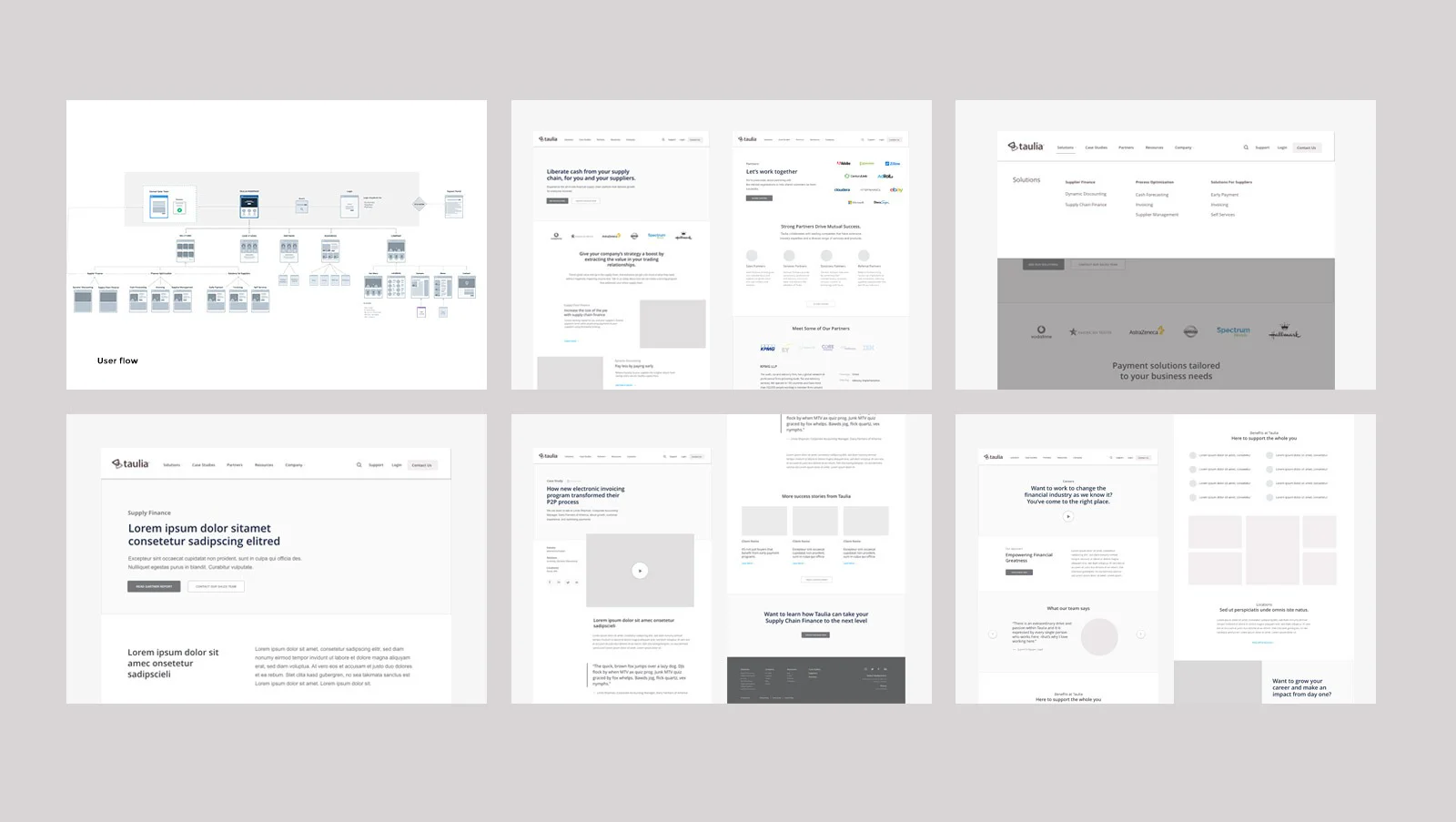 Taulia wireframes
