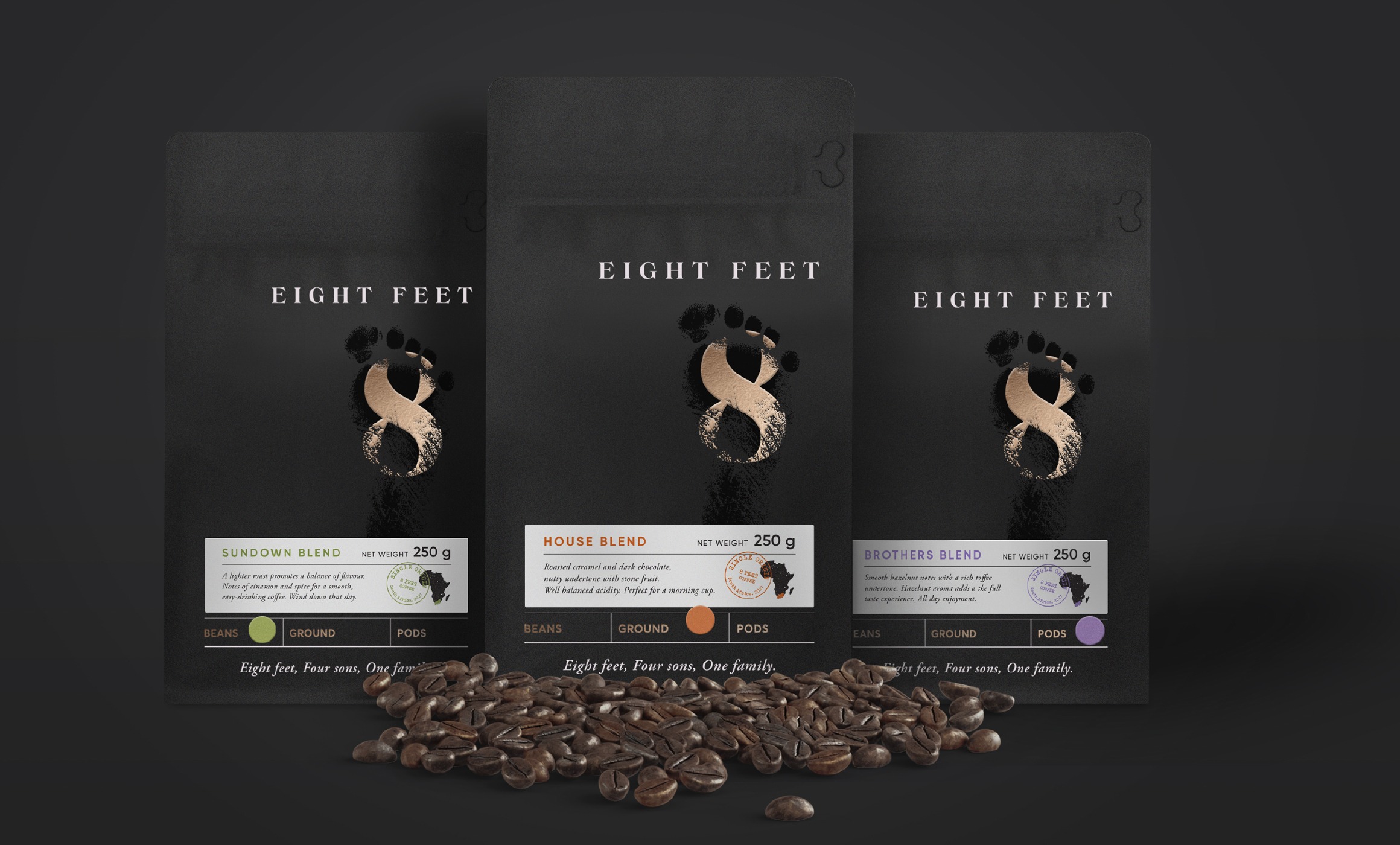Eight Feet Coffee packaging design