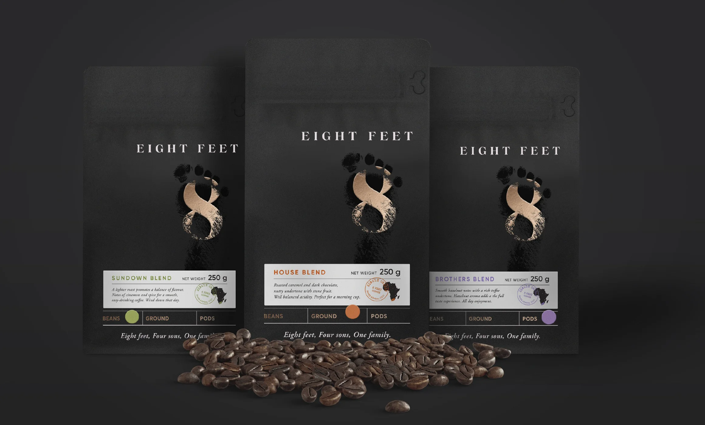Eight Feet Coffee packaging design