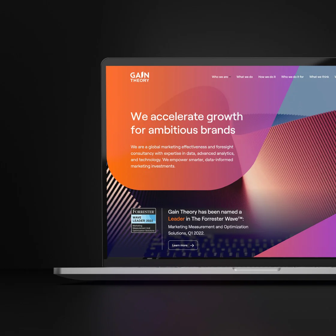 Gain Theory homepage design