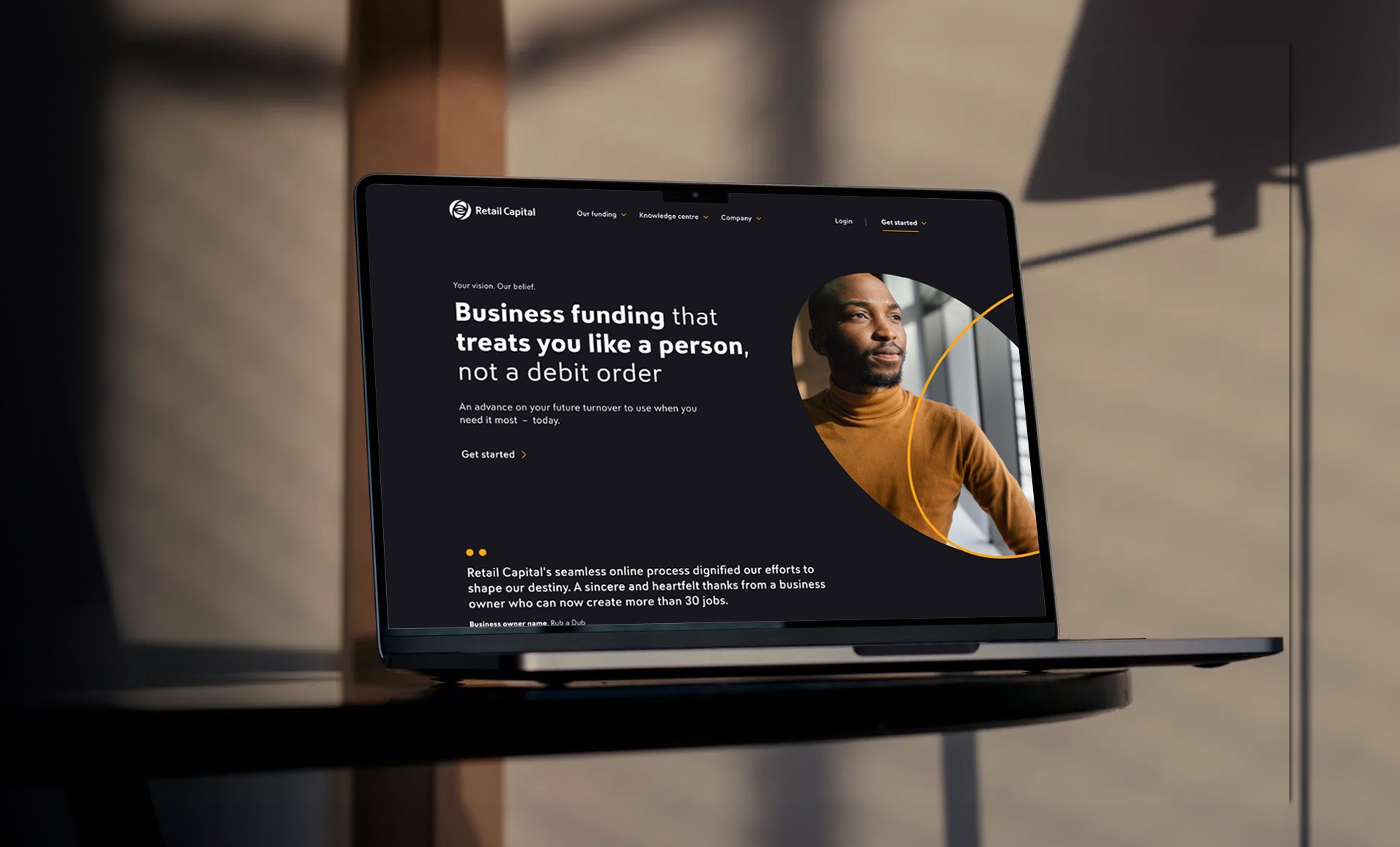 Retail Capital website UI design