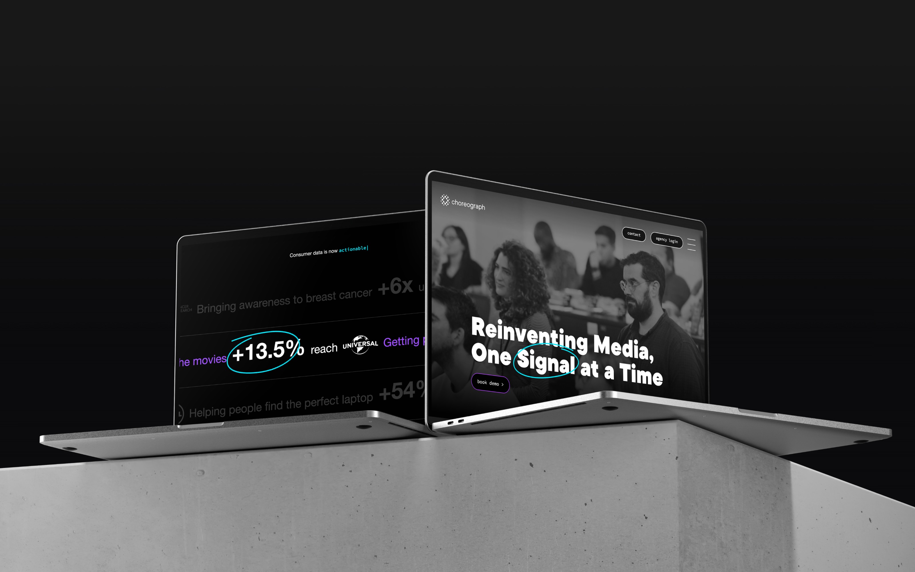 Choreograph website homepage UI design