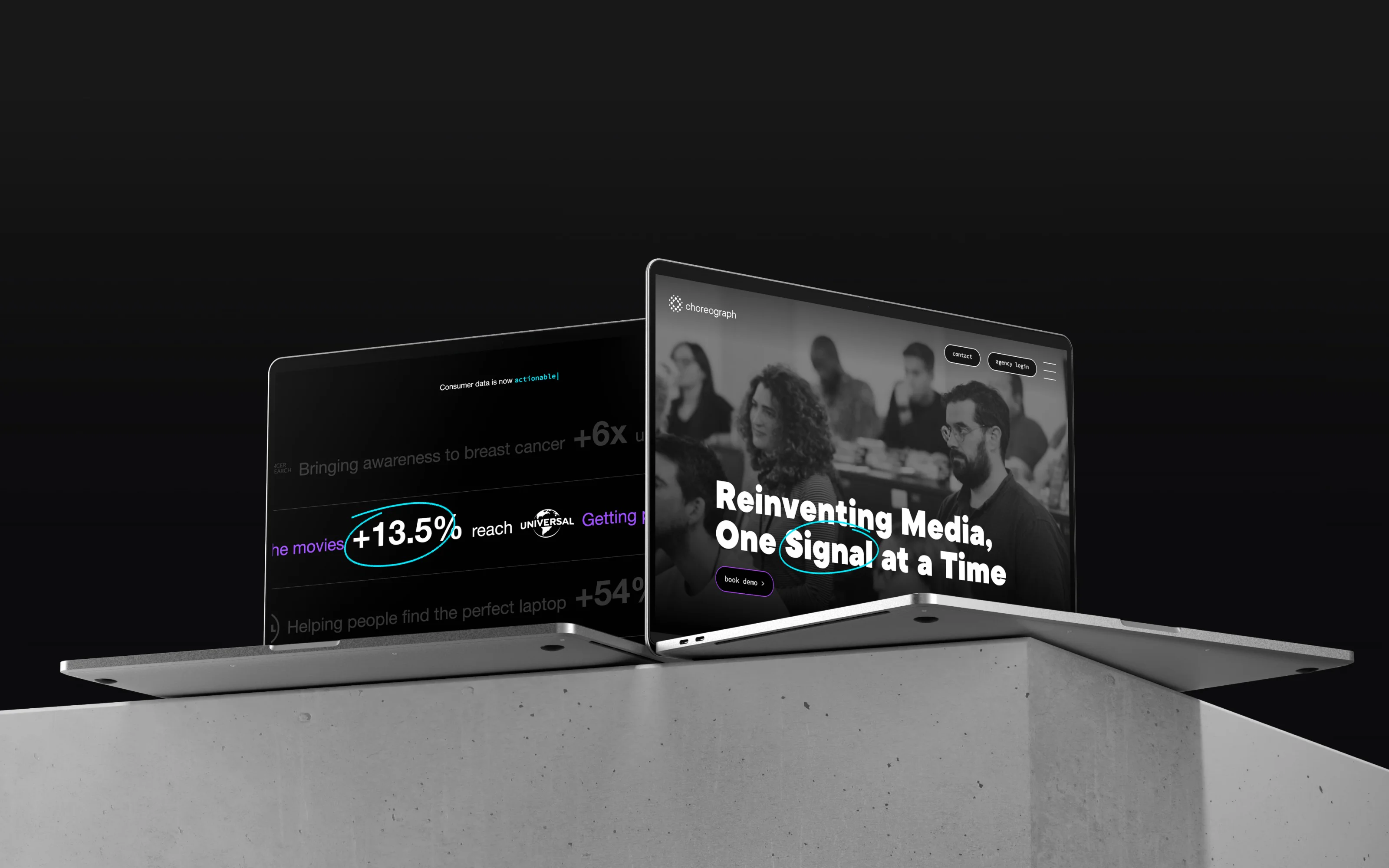 Choreograph website homepage UI design