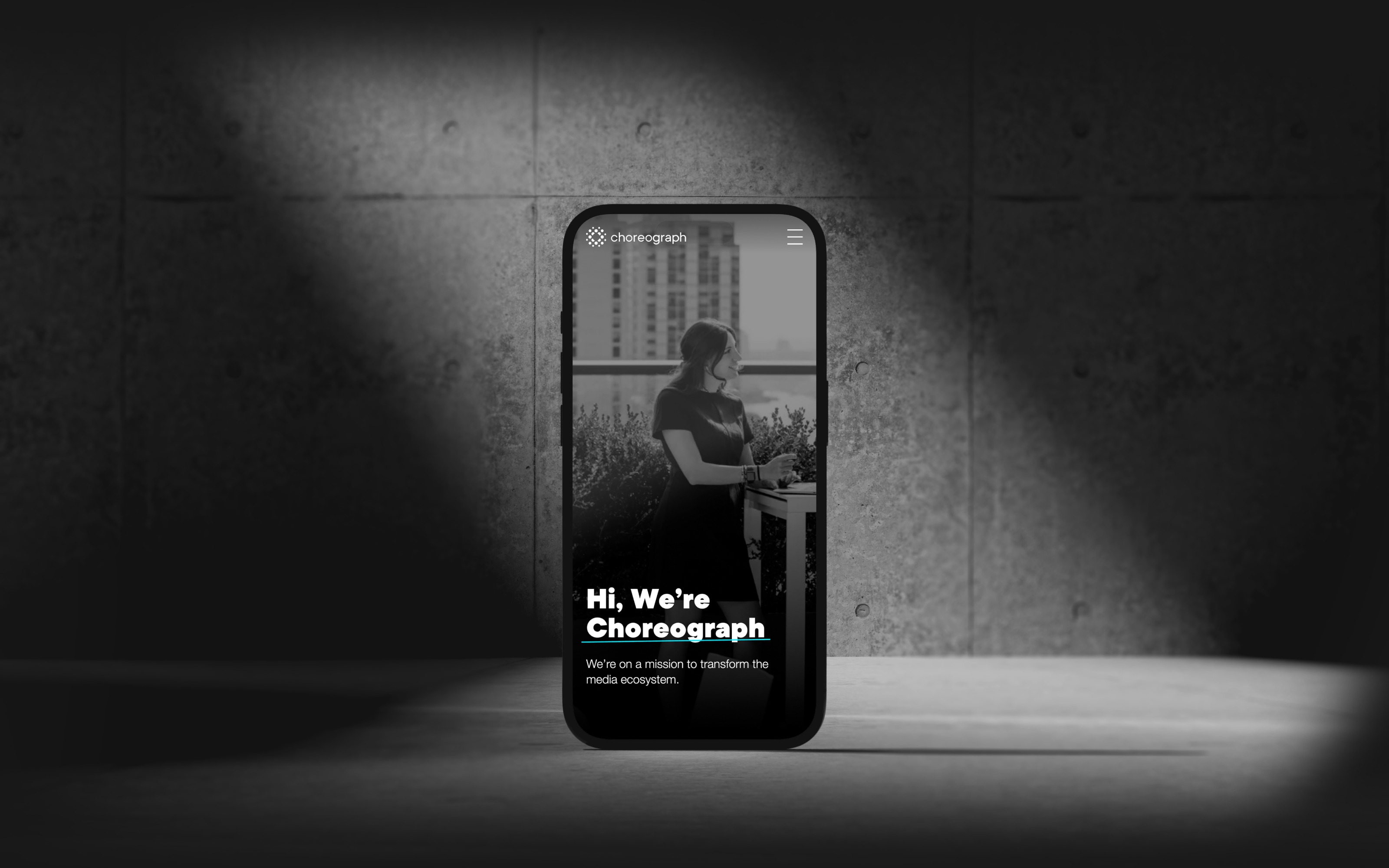 Choreograph mobile website UI design