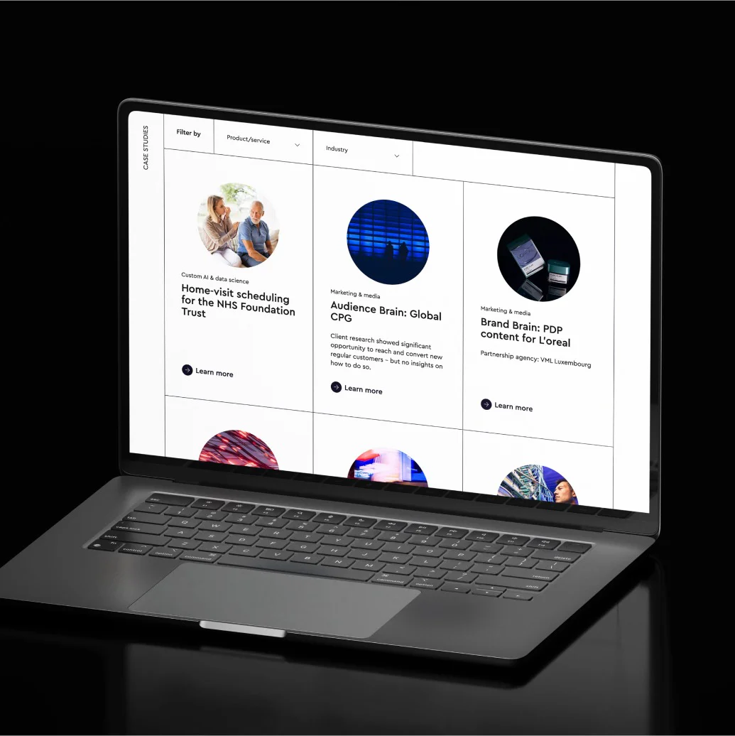 Satalia website desktop design