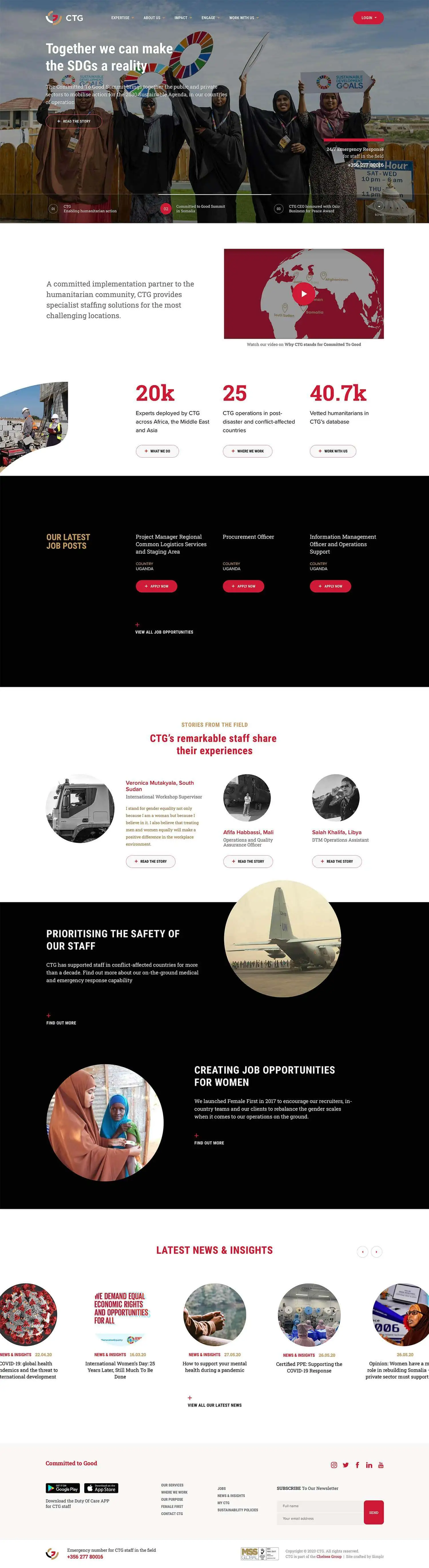 CTG homepage design