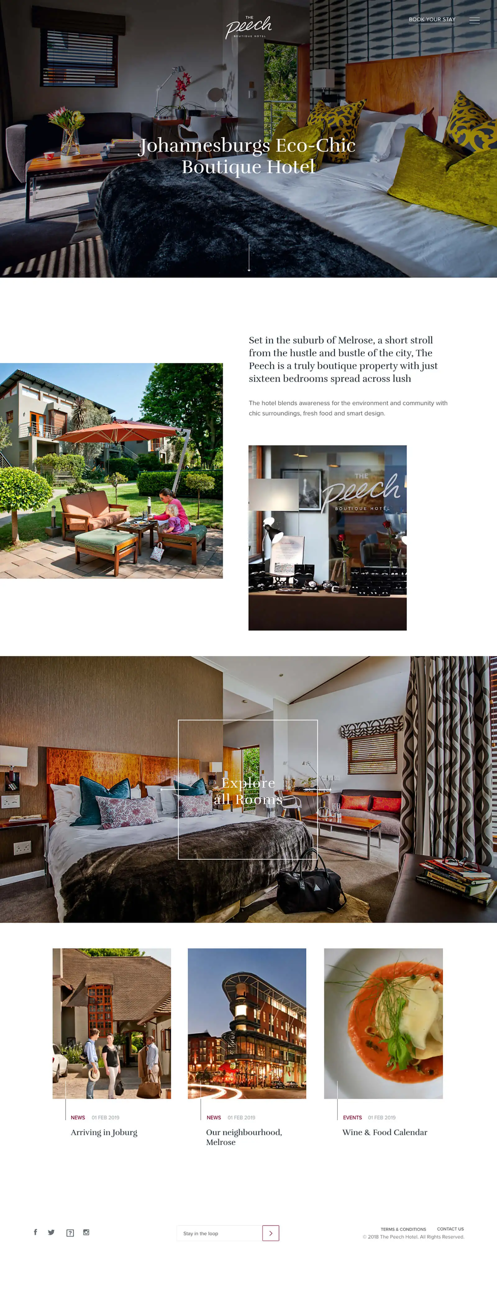 The Peech Hotel website homepage