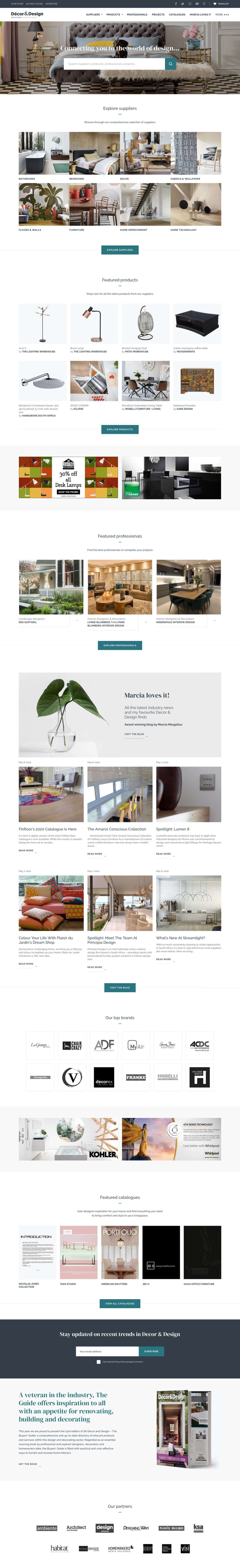 SA Décor Design Website Homepage